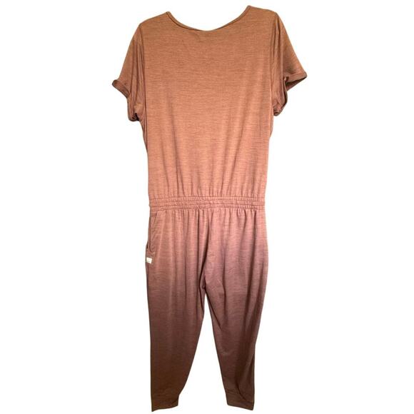 Vuori New All Day Jumpsuit Relaxed Fit Cropped Terracotta Heather Size Large - Picture 8 of 14